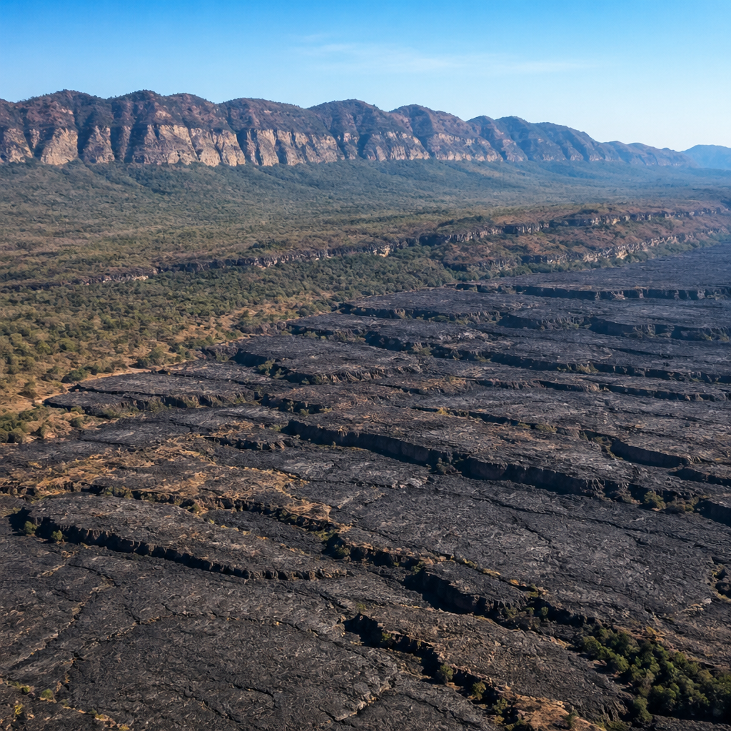 Vindhya mountain range and Deccan lava