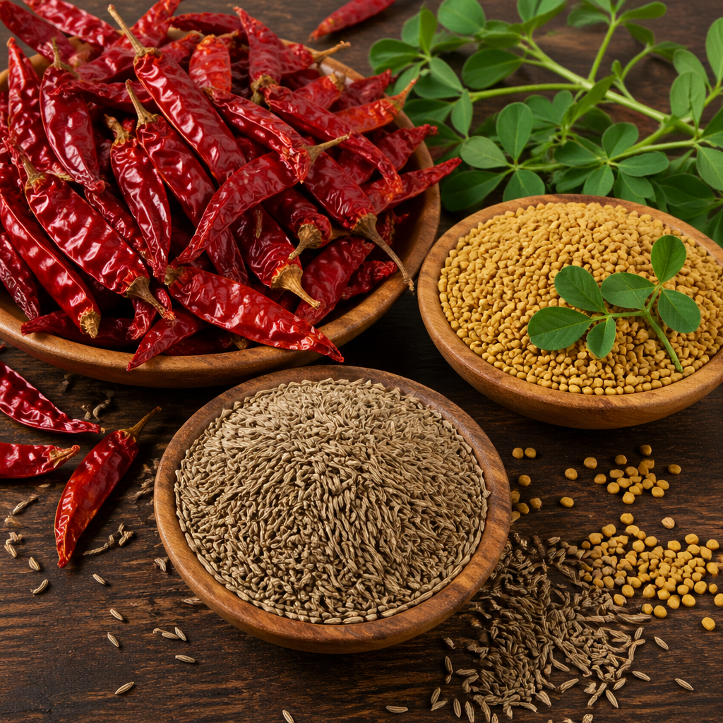 Chilli, fenugreek and cumin