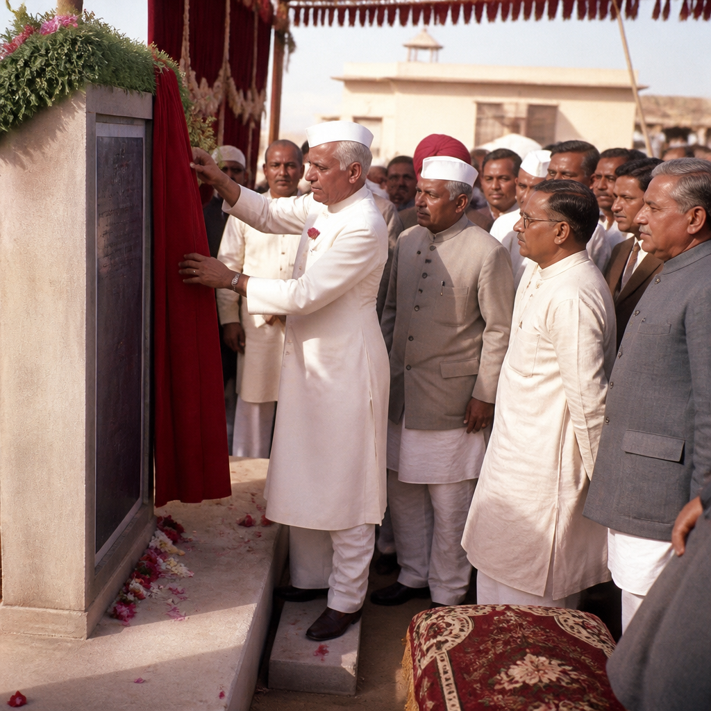 Inauguration in Nagaur Pandit Nehru