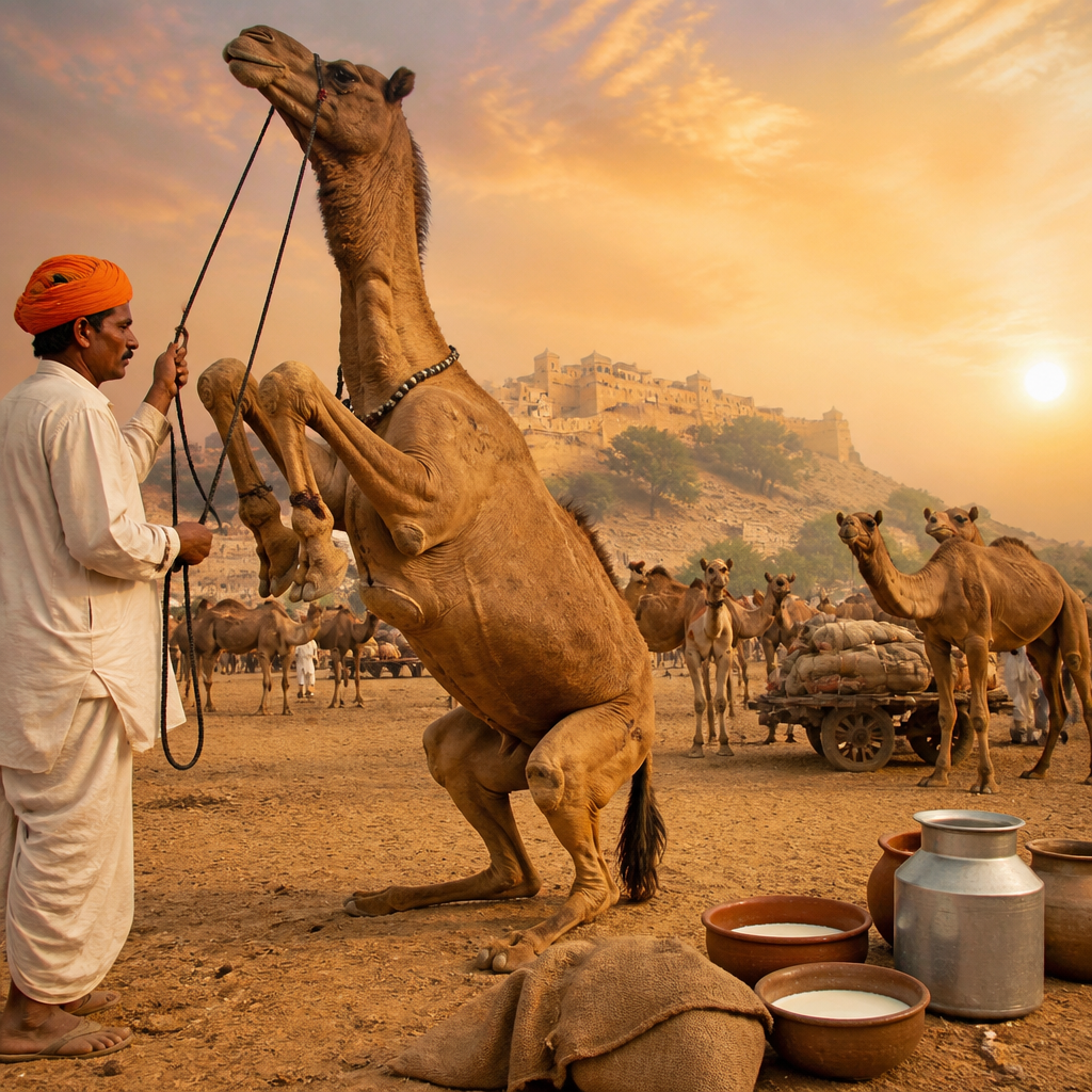 Camel rearing location of Rajasthan in India