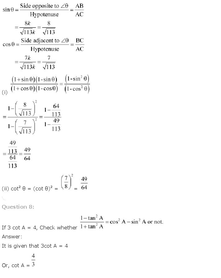 10th, Maths, Introduction to Trigonometry 11