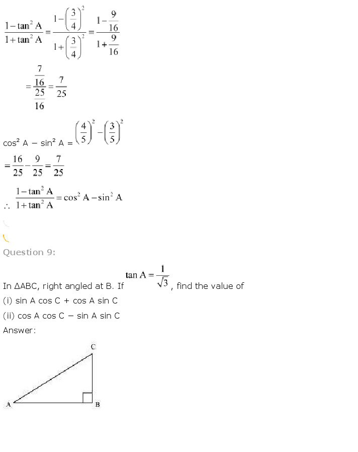 10th, Maths, Introduction to Trigonometry 13