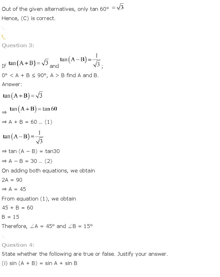 10th, Maths, Introduction to Trigonometry 25