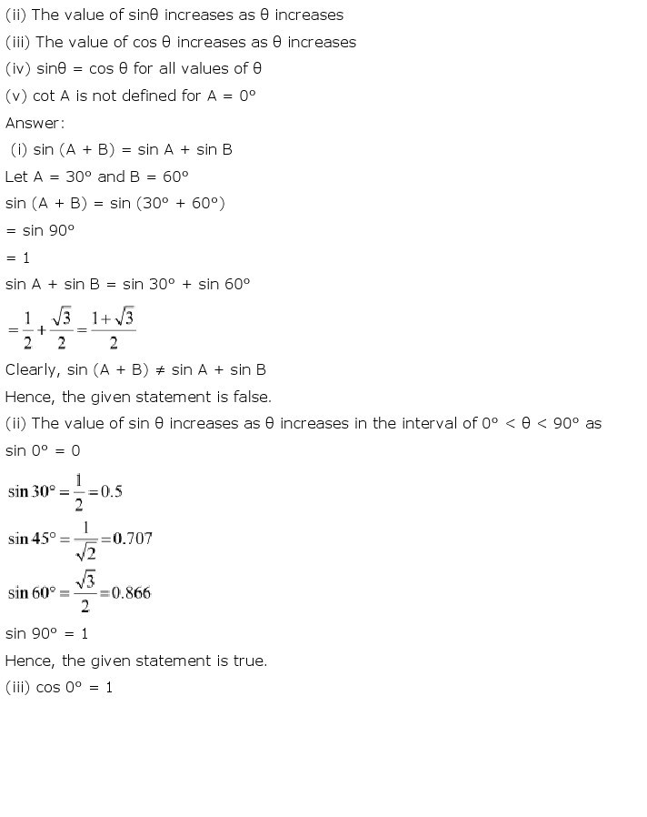 10th, Maths, Introduction to Trigonometry 26