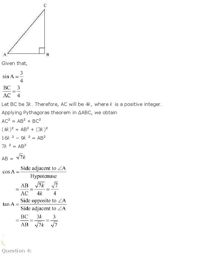 10th, Maths, Introduction to Trigonometry 4