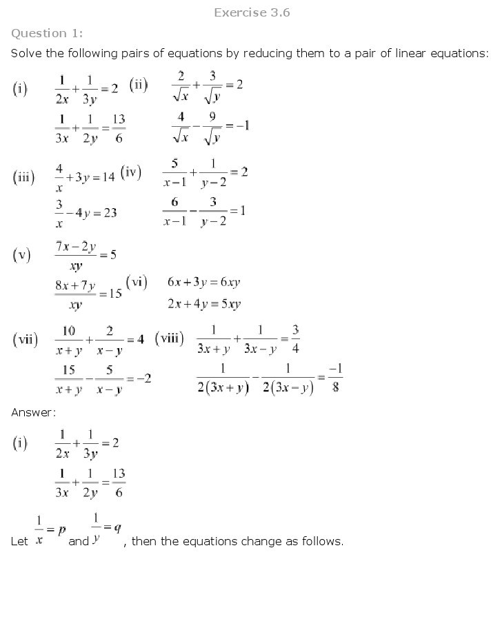 case study class 10 maths linear equations