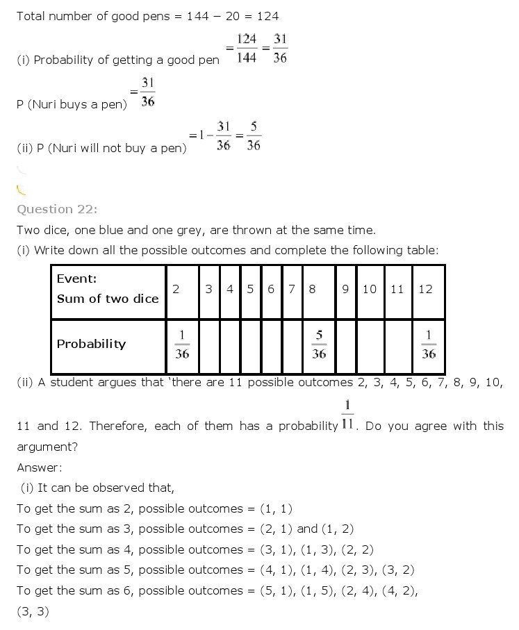 10th, Maths, Probability 14