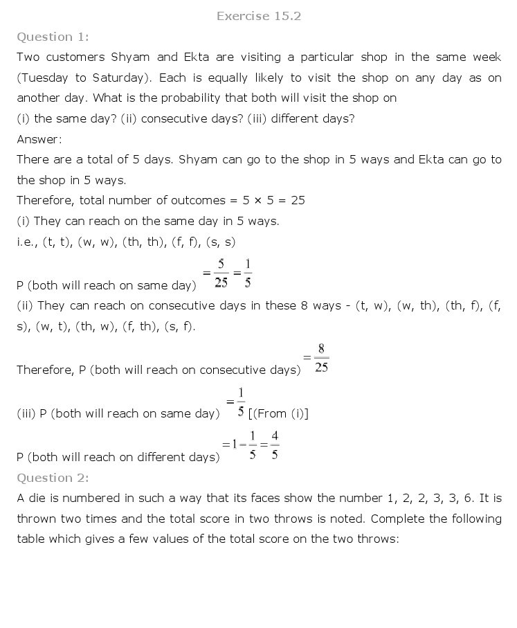 10th, Maths, Probability 18