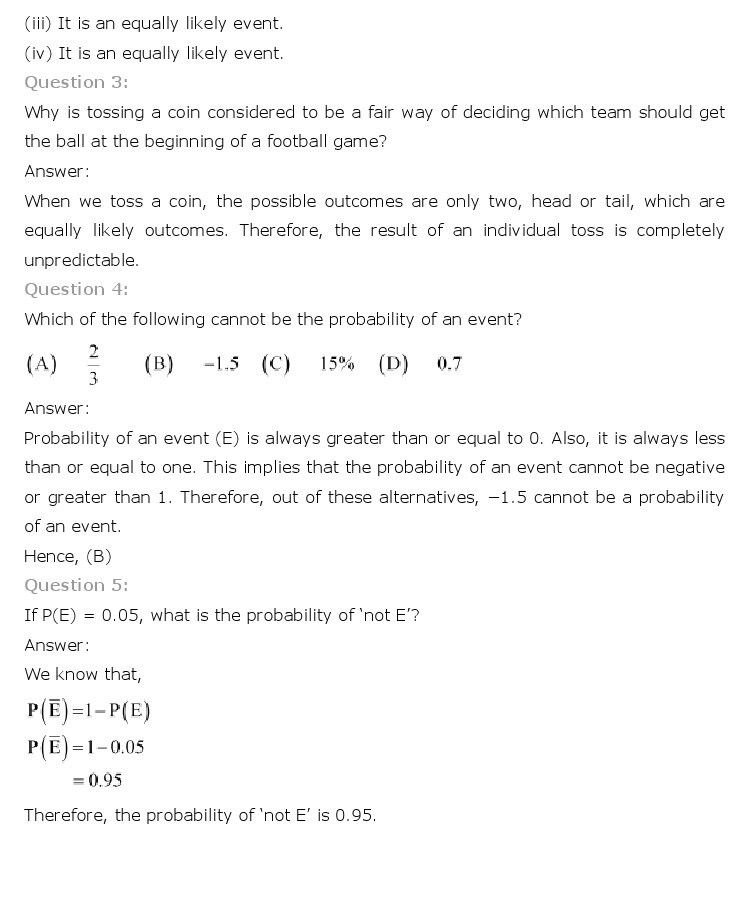 10th, Maths, Probability 2