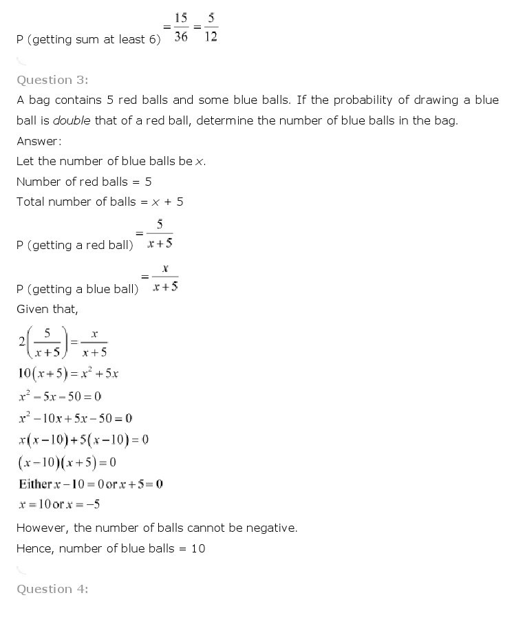 10th, Maths, Probability 20