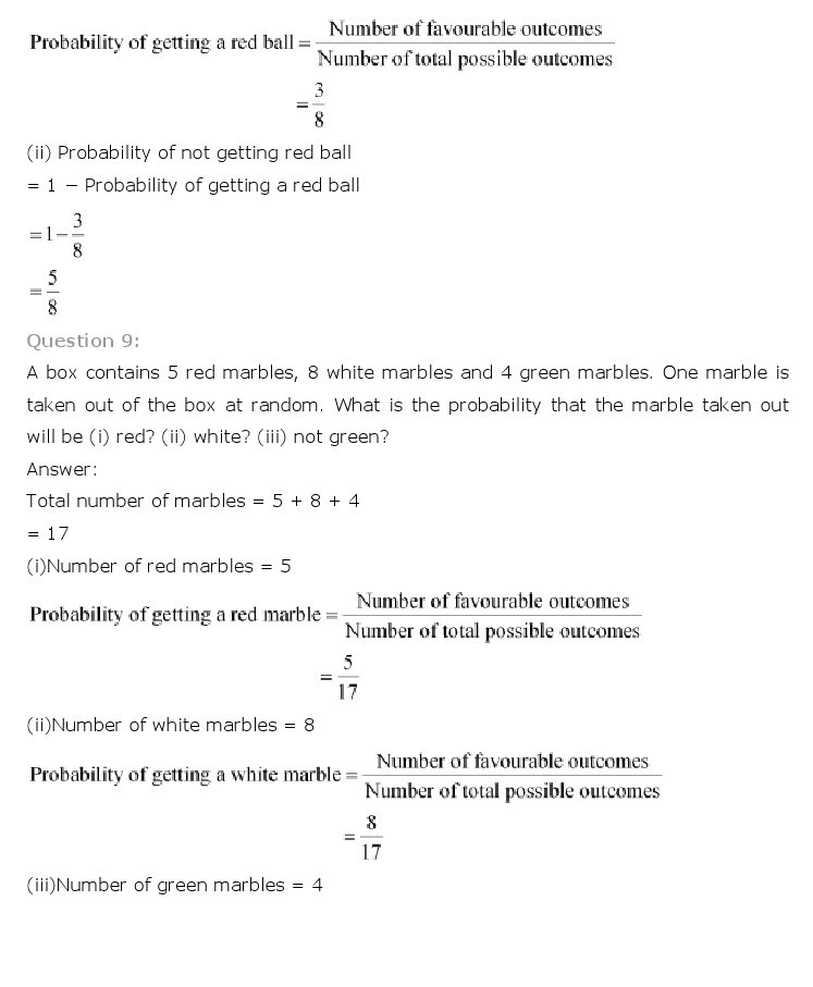 10th, Maths, Probability 4