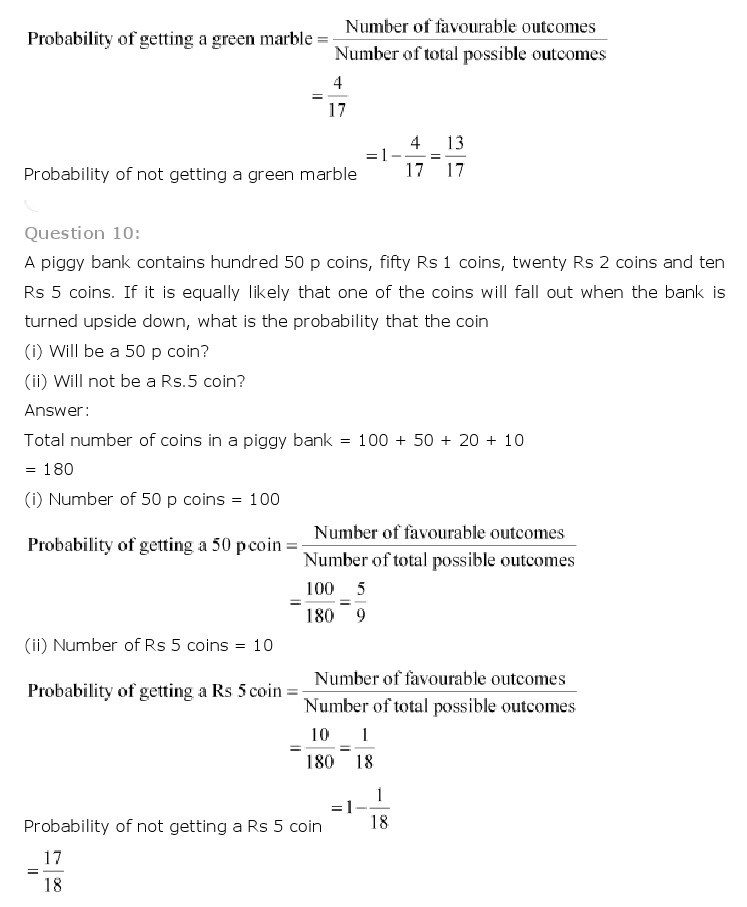 10th, Maths, Probability 5