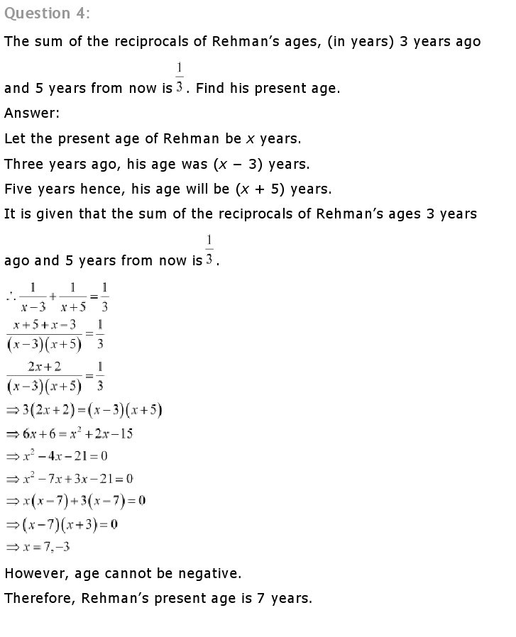 10th, Maths, Quadratic Equations 27