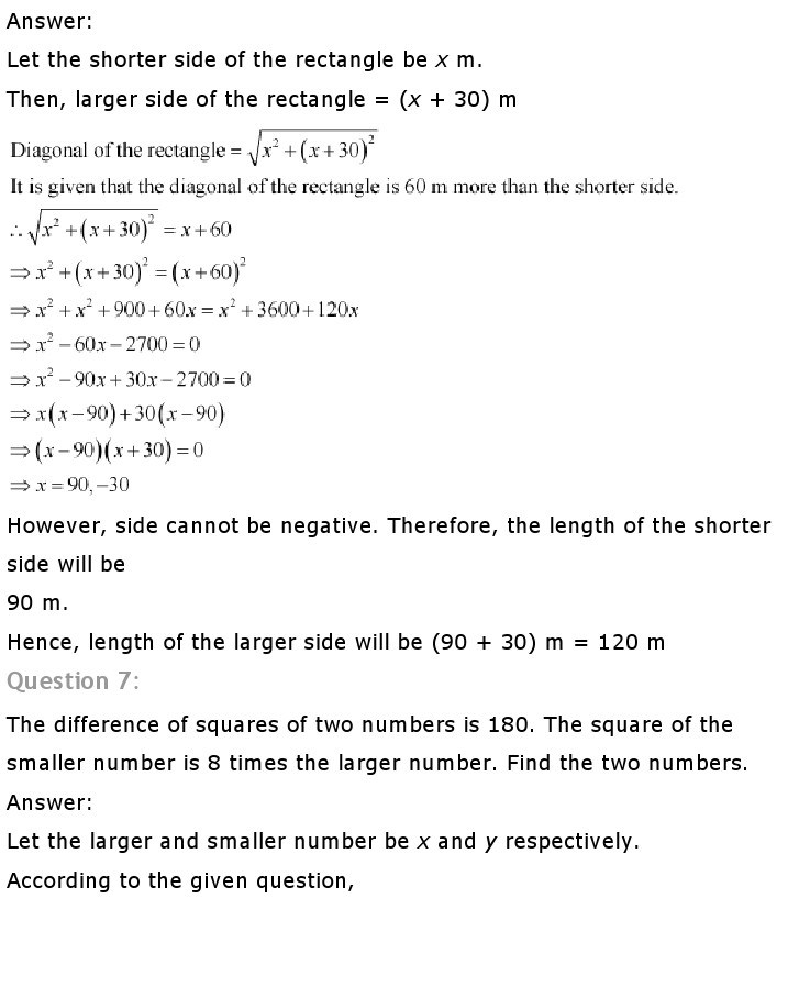 10th, Maths, Quadratic Equations 29