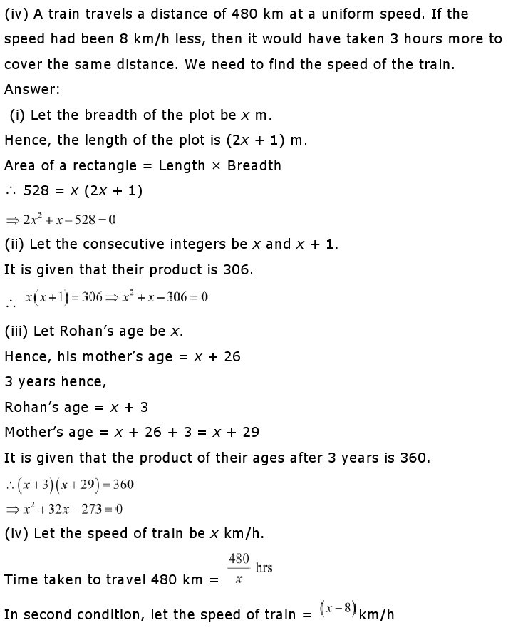 10th, Maths, Quadratic Equations 3