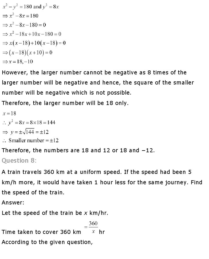 10th, Maths, Quadratic Equations 30