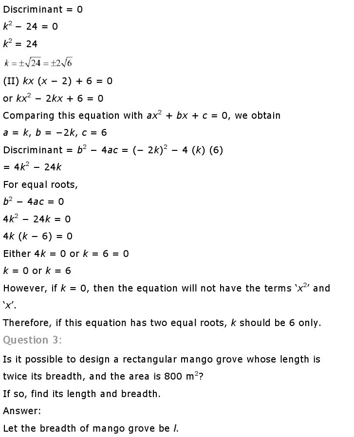 10th, Maths, Quadratic Equations 38