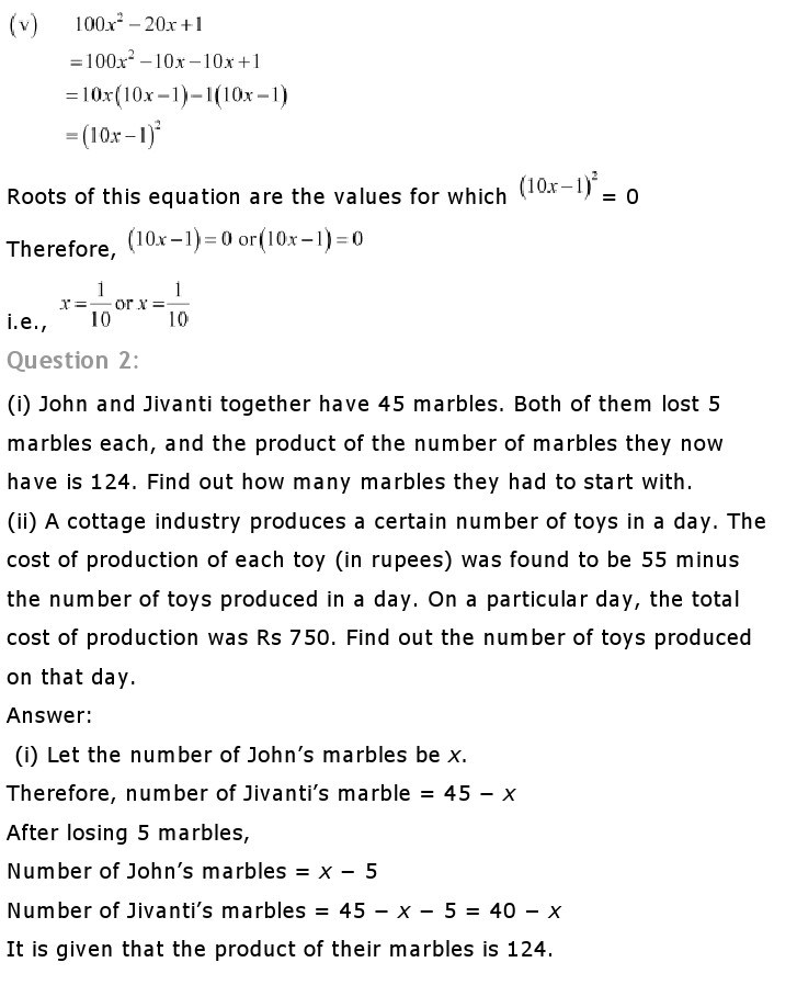 10th, Maths, Quadratic Equations 7
