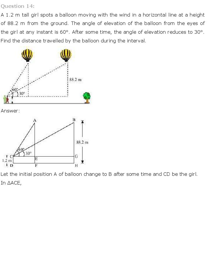 10th, Maths, Some Applications of Trigonometry 16