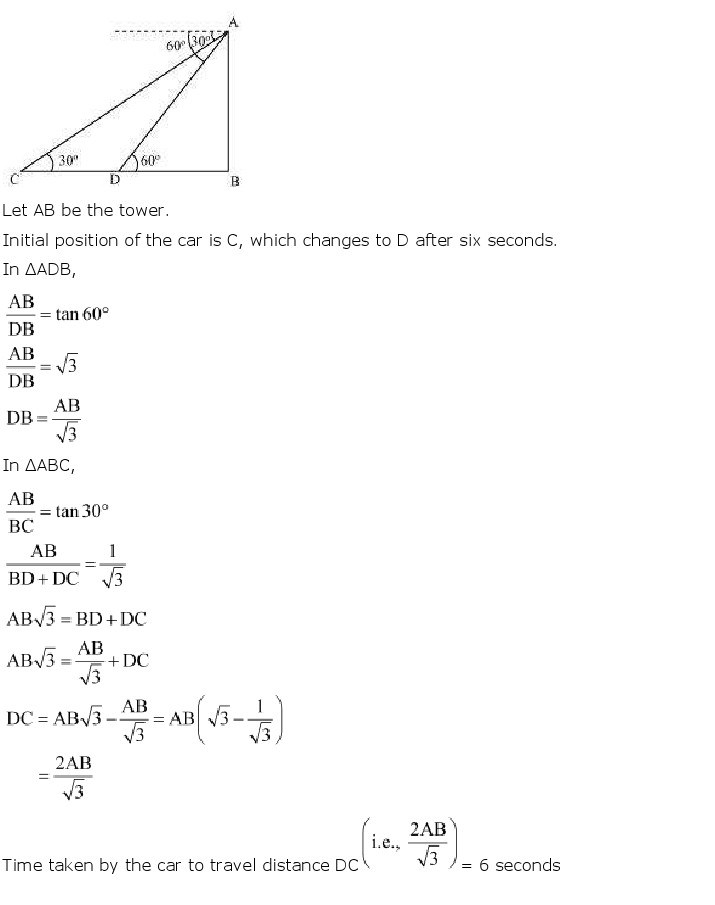 10th, Maths, Some Applications of Trigonometry 18