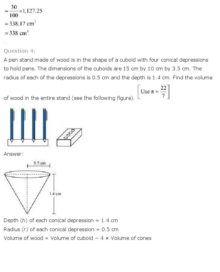 10th, Maths, Surface Areas & Volumes 13