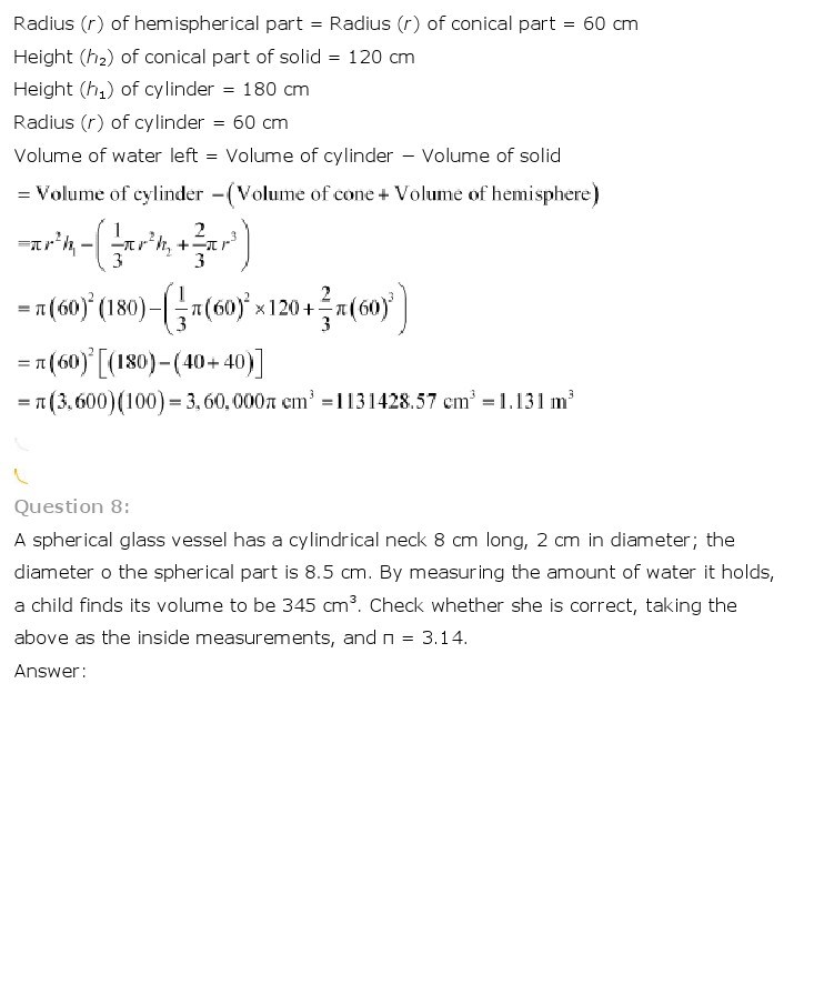 10th, Maths, Surface Areas & Volumes 17