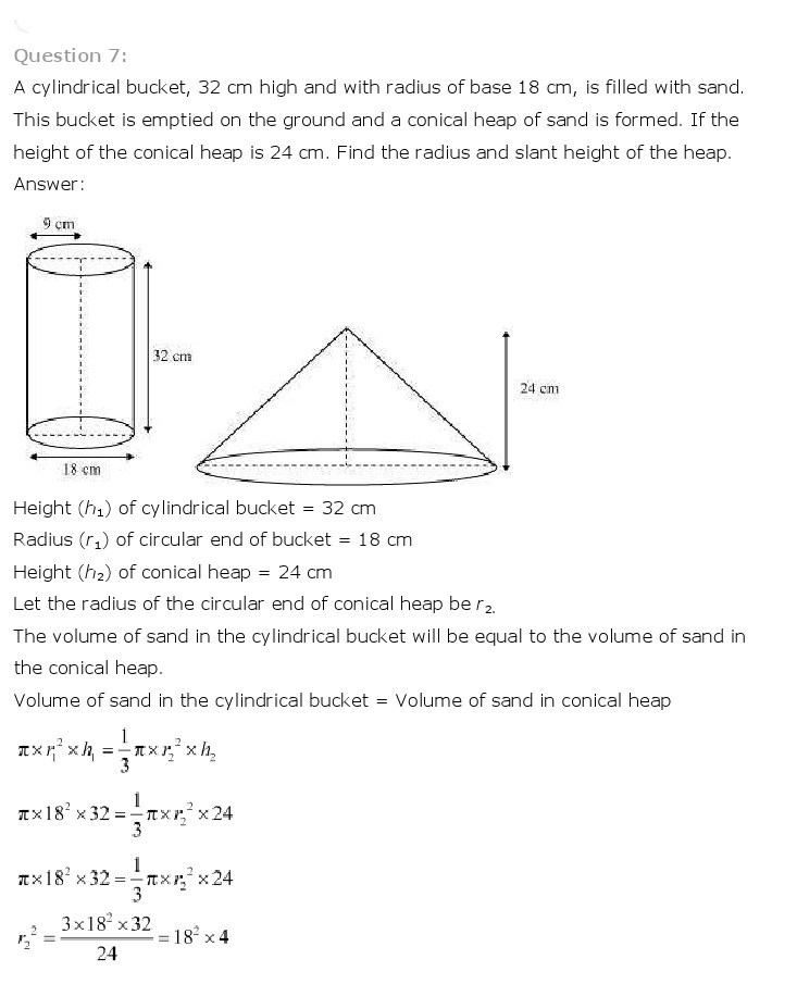 10th, Maths, Surface Areas & Volumes 24