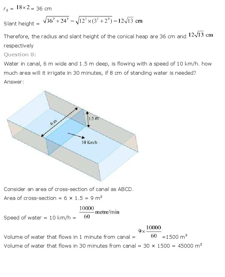 10th, Maths, Surface Areas & Volumes 25