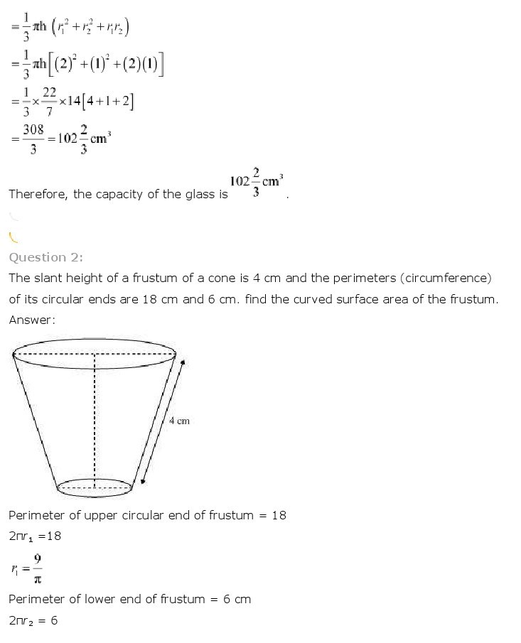 10th, Maths, Surface Areas & Volumes 29