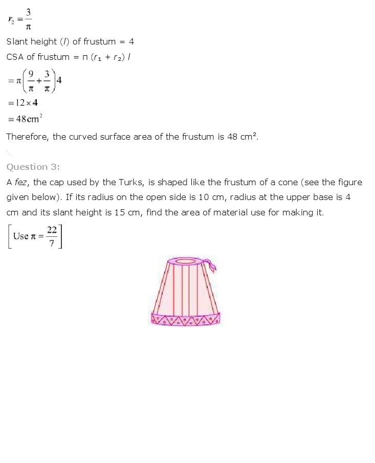 10th, Maths, Surface Areas & Volumes 30