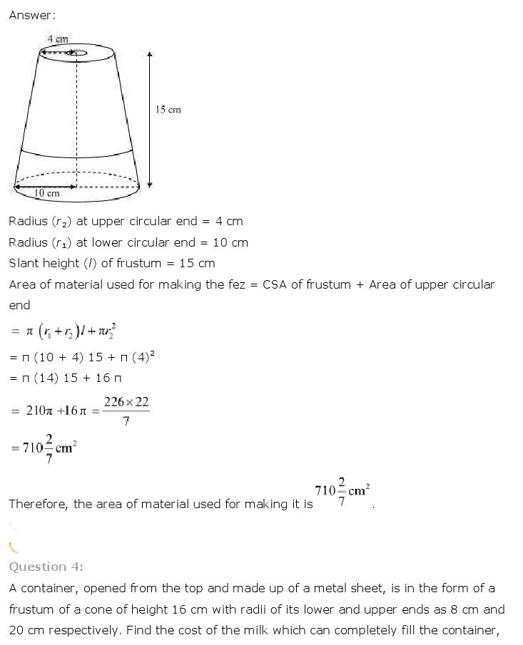 10th, Maths, Surface Areas & Volumes 31