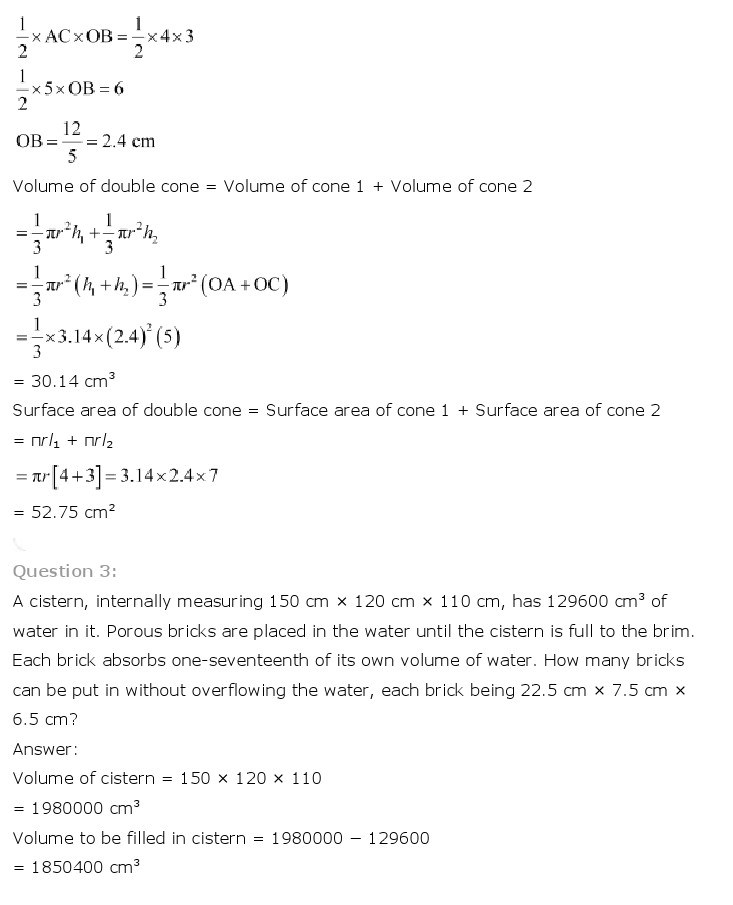 10th, Maths, Surface Areas & Volumes 38