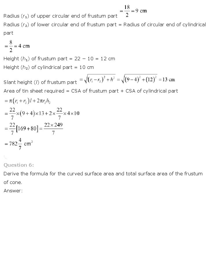 10th, Maths, Surface Areas & Volumes 40