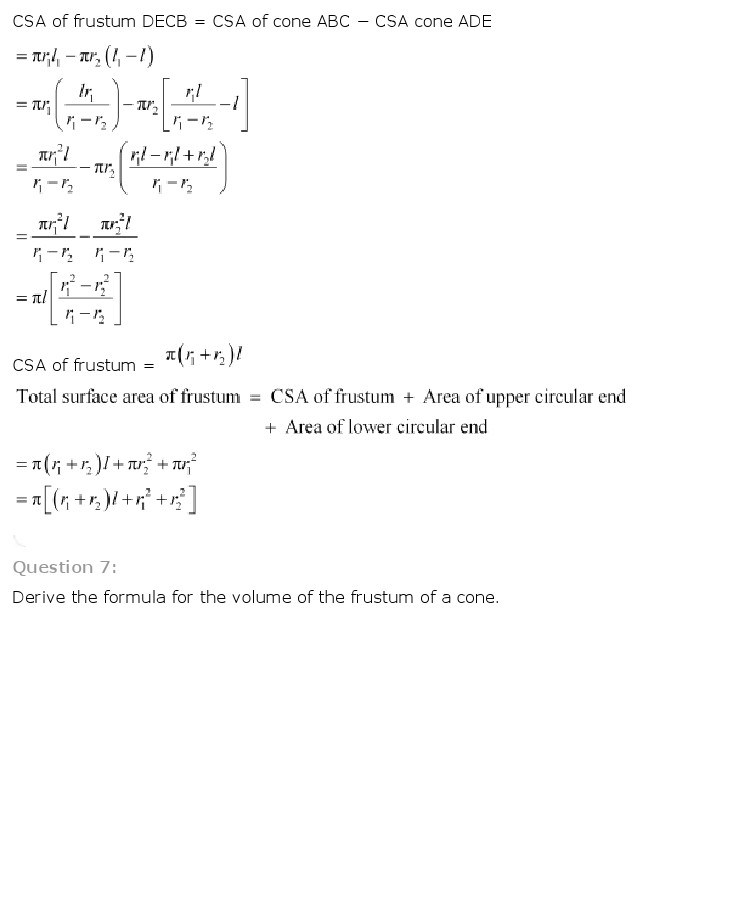 10th, Maths, Surface Areas & Volumes 42