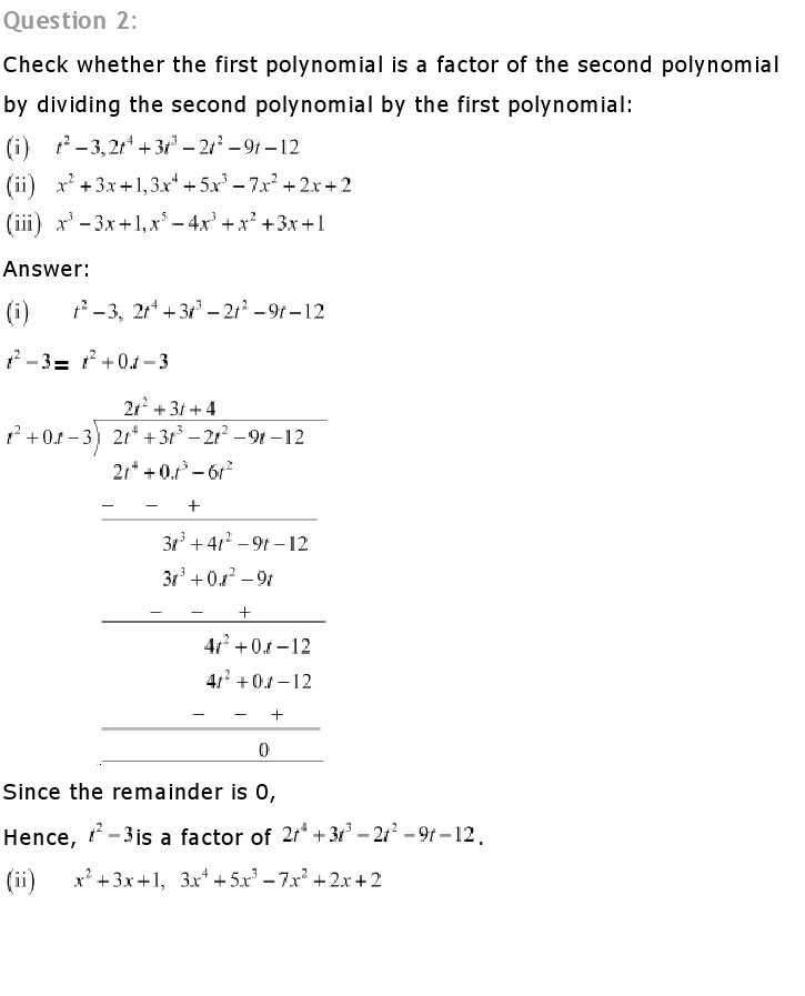 maths assignment for class 10 polynomials