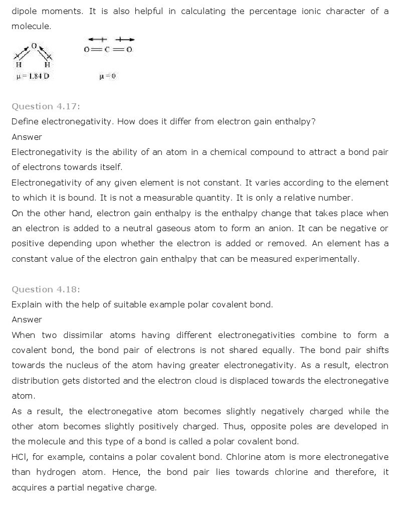 11th, Chemistry, Chemical Bonding & Molecular Structure 11