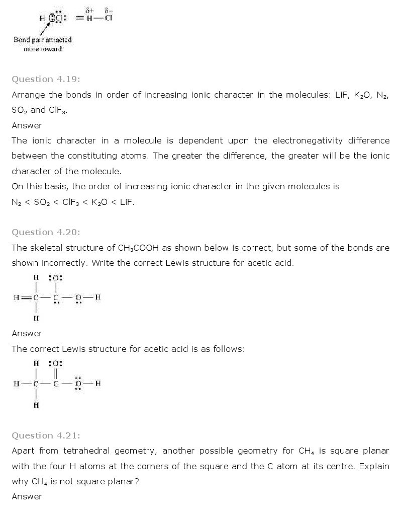 11th, Chemistry, Chemical Bonding & Molecular Structure 12