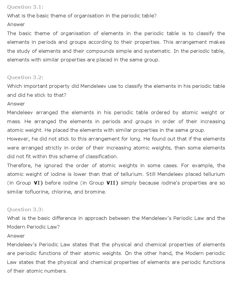 11th, Chemistry, Classification of Elements & Periodicity in Properties 1