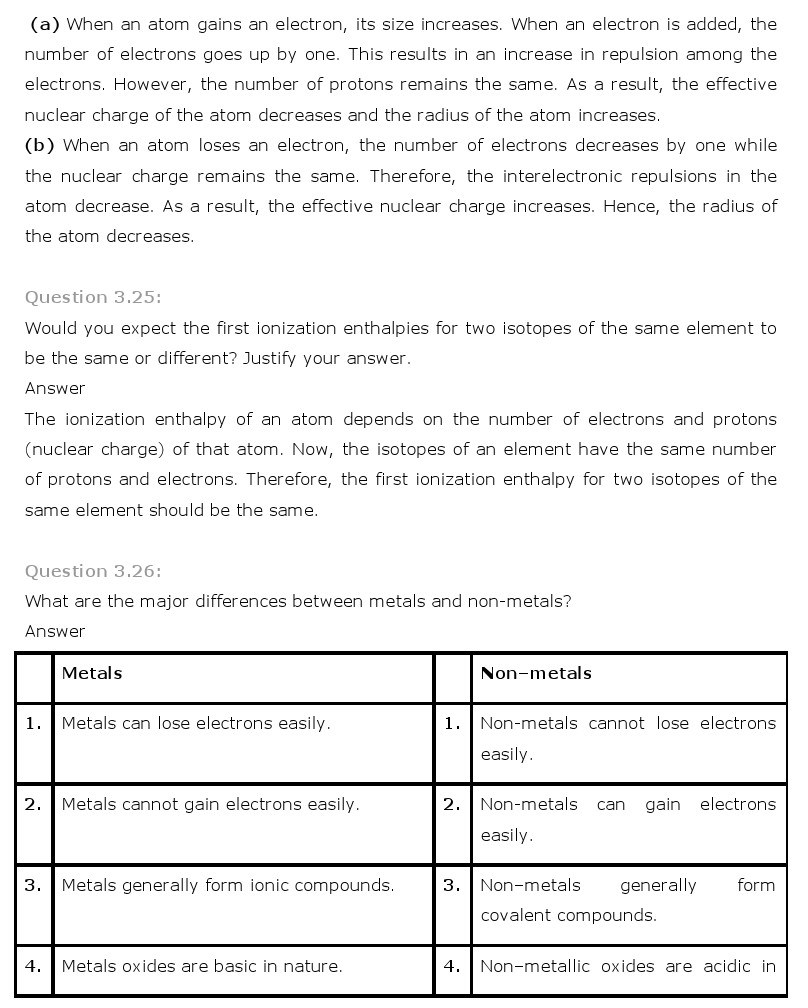 11th, Chemistry, Classification of Elements & Periodicity in Properties 12