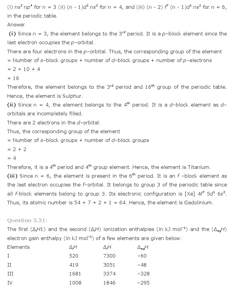 11th, Chemistry, Classification of Elements & Periodicity in Properties 15