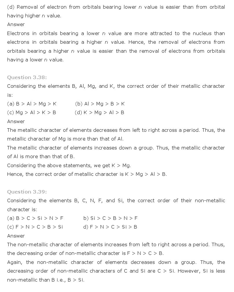 11th, Chemistry, Classification of Elements & Periodicity in Properties 19