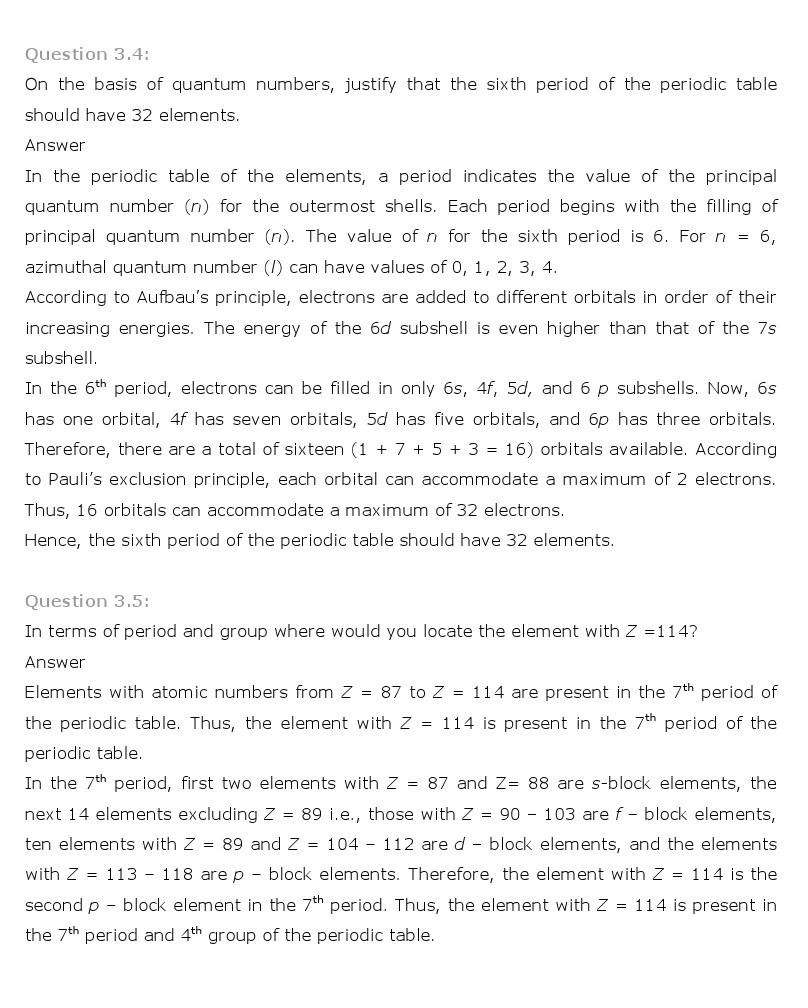 11th, Chemistry, Classification of Elements & Periodicity in Properties 2