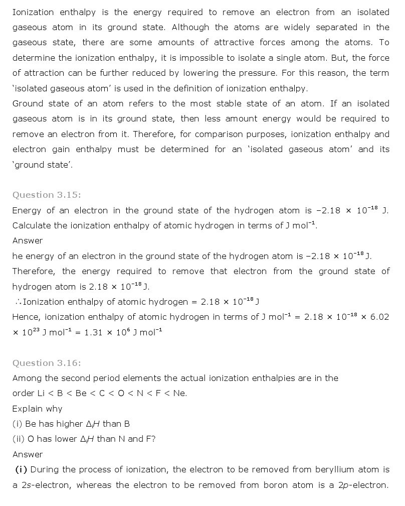 11th, Chemistry, Classification of Elements & Periodicity in Properties 7