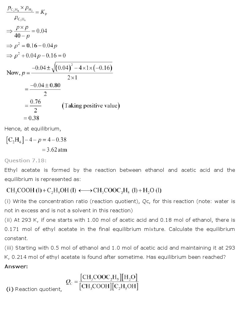 11th, Chemistry, Equilibrium 13