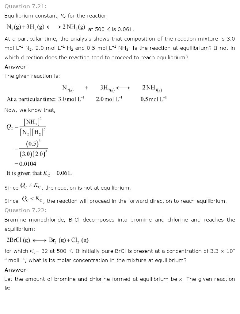 11th, Chemistry, Equilibrium 17