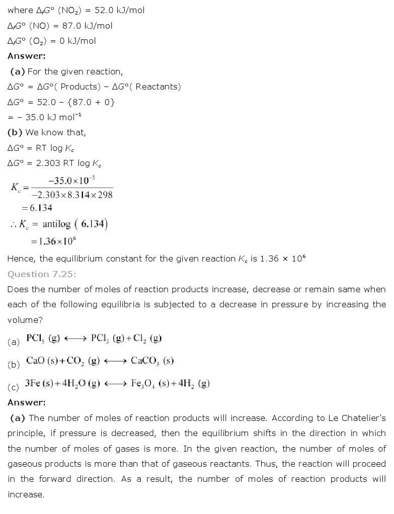 11th, Chemistry, Equilibrium 20