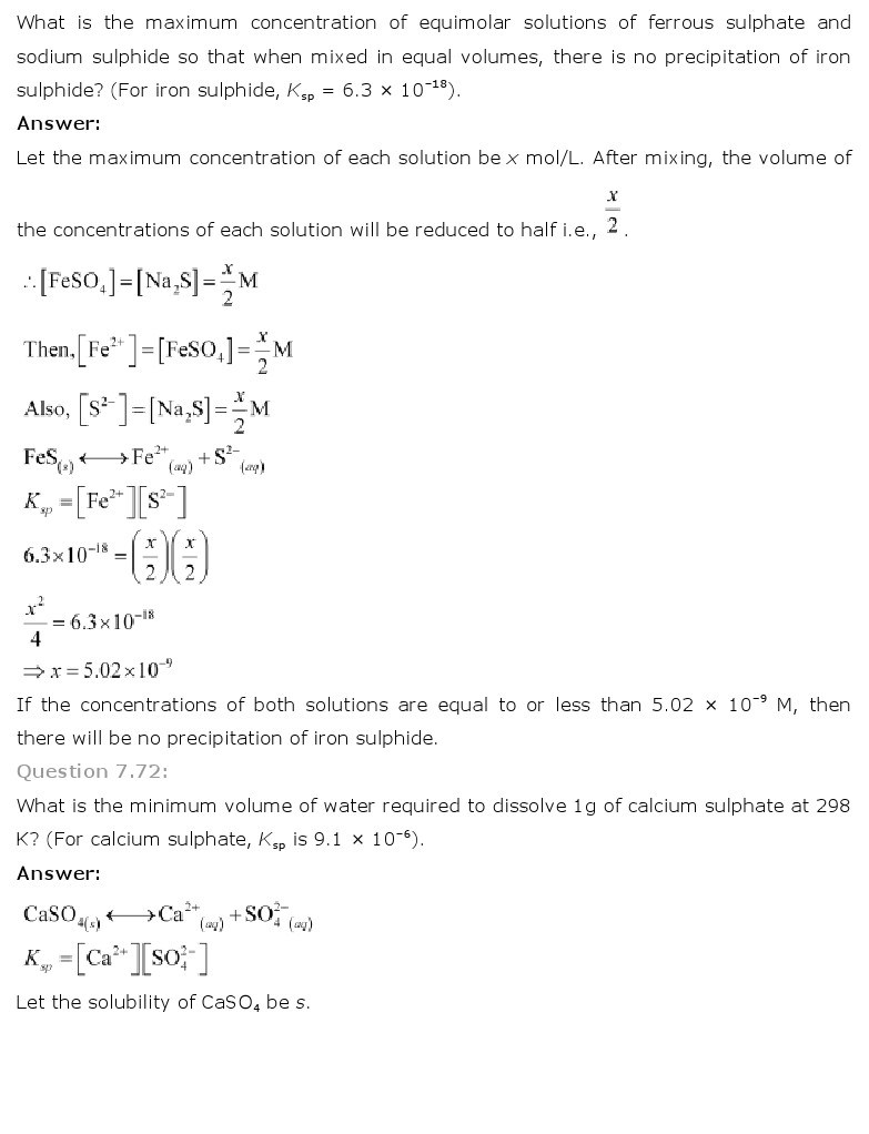 11th, Chemistry, Equilibrium 63