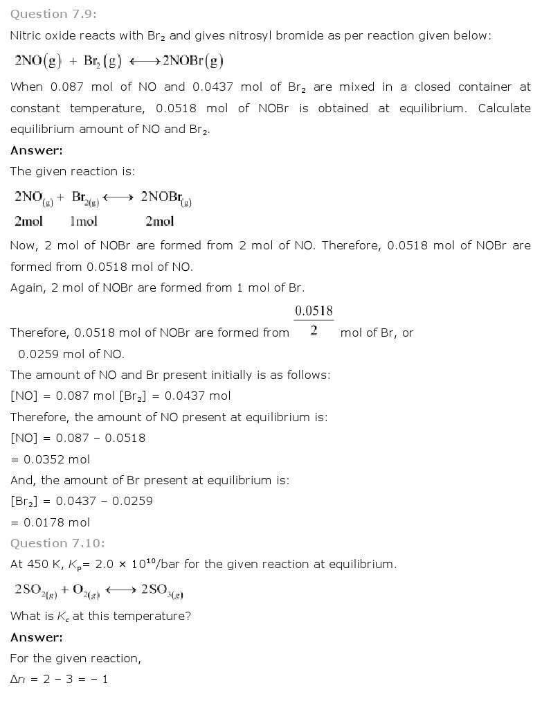 11th, Chemistry, Equilibrium 7