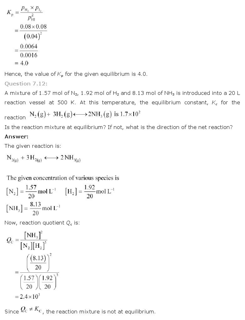 11th, Chemistry, Equilibrium 9