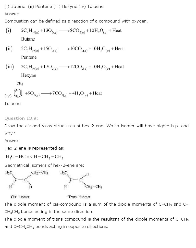 11th, Chemistry, Hydrocarbons 10